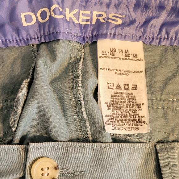 Dockers Women Chino Pants Size 14 Blue Green Stretch Cotton Casual Work Trousers - Picture 6 of 10